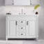 Meuble-lavabo simple 42 po avec plateau en marbre et lavabo en céramique-35367692