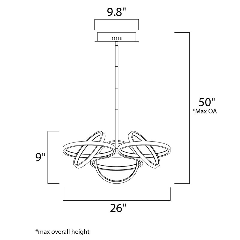 Ananke 6 - Light Dimmable LED Geometric Chandelier