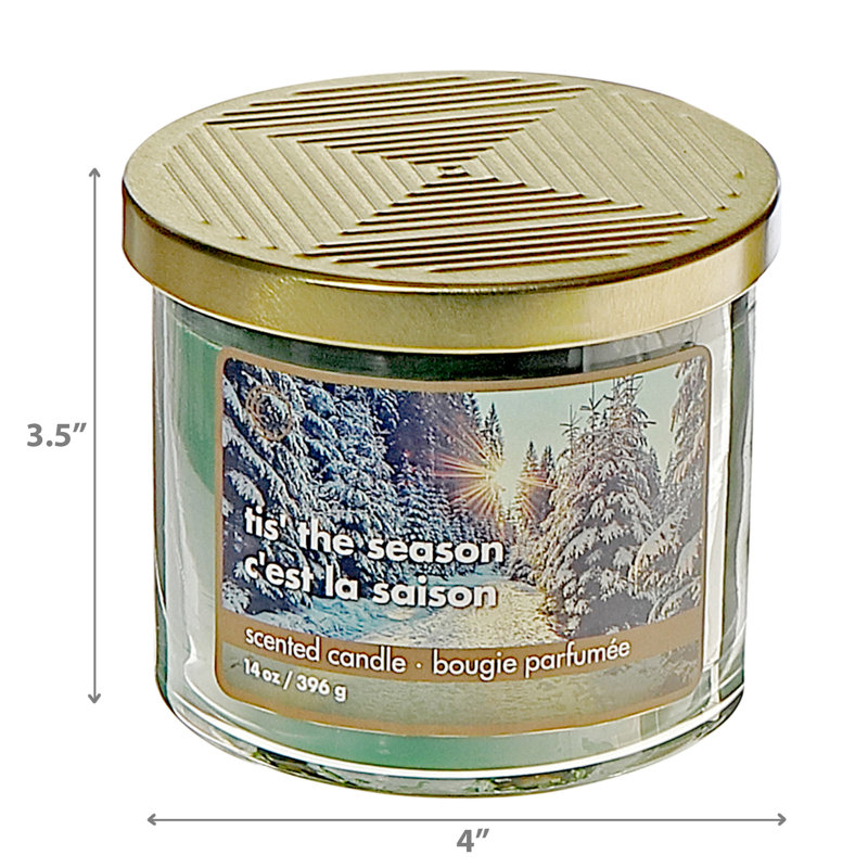 Bougie 14 W 3 Wick Jar avec couvercle en métal (c'est la saison) - ensemble de 2