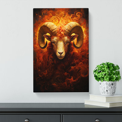 Aries Zodiac Symbolism - Wrapped Canvas