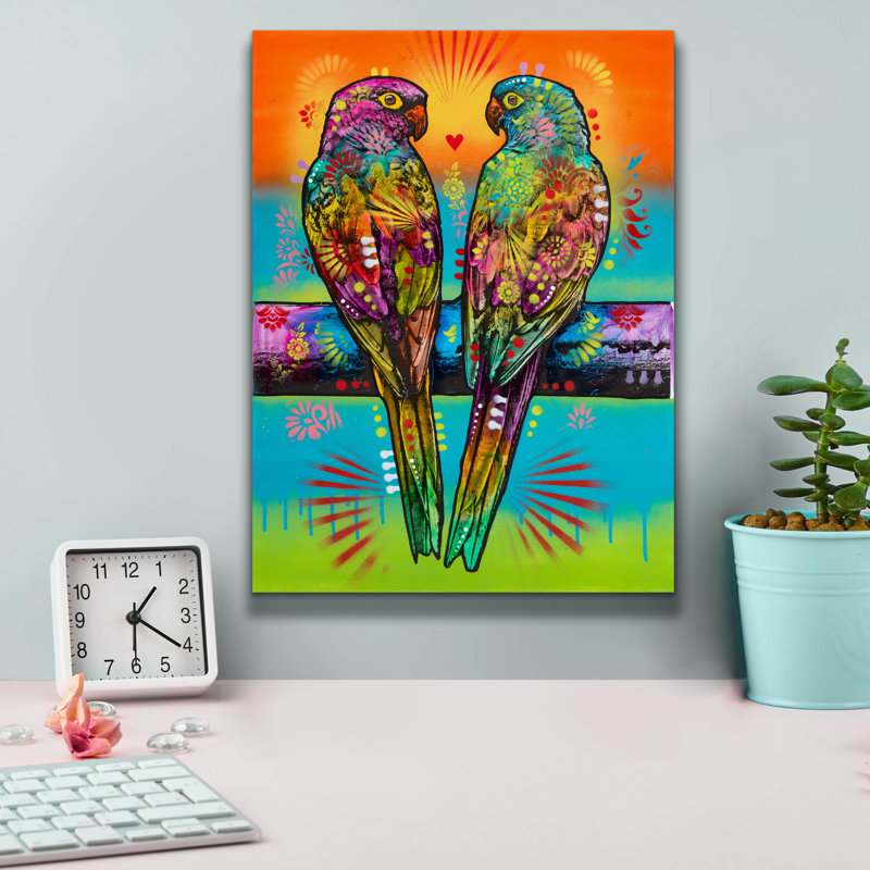 «Aminal Bebees - Happy tweers» par Dean Russo, art mural sur toile, H 16 po x l 12 po x P 0,75 po