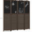 Paravent pliable de 1,2 m de haut (4 pi 5,5 pi), brun noyer, avec tableau noir pour usage de bureau, cloison haute.