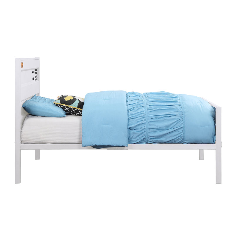 Twin Platform Bed, White