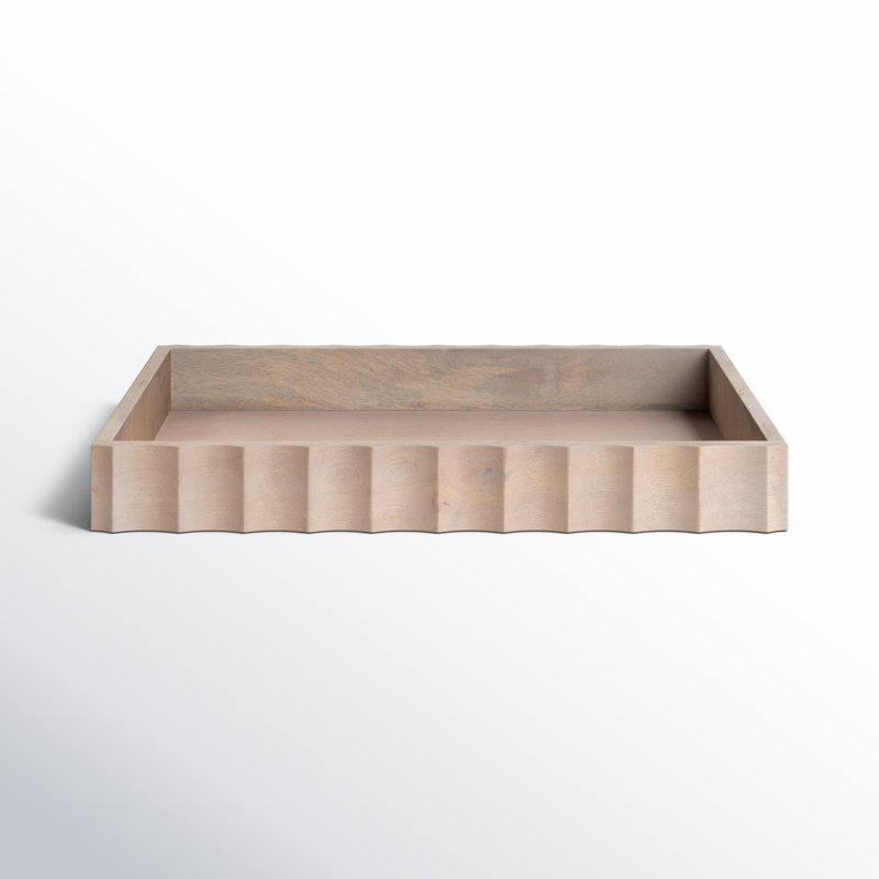 Cardella Fluted Rectangle Serving Tray, Natural