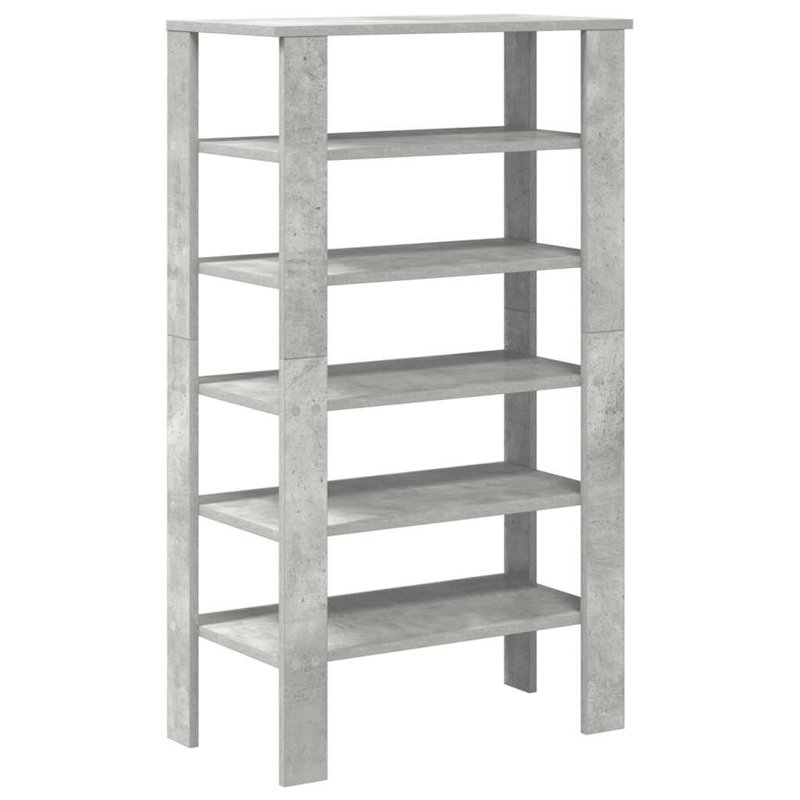 10 Pair Shoe Rack, Concrete Oak