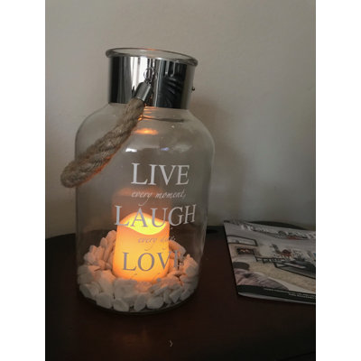 Lanterne en verre Live Laugh and Love