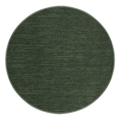 Machine Washable Solid Green Area Rug