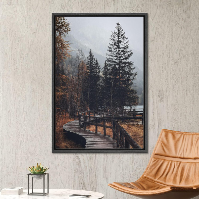 Automne Automne «Autumn Dramatic Forest Landscape» sur, Cadre flottant noir, H 36 po x l 24 po