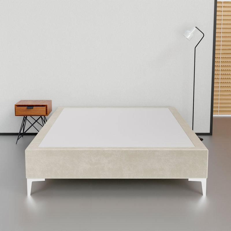 Lit en bois massif Manasvi, H 14 po x l 44 po x L 75 po, Taupe