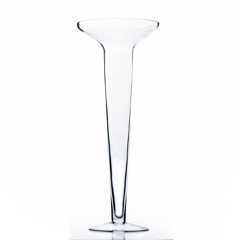 Vase en verre Alyson, H 25,5 po x l 10 po x P 10 po