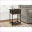 Table basse contemporaine compacte en stratifié de chêne foncé Métal noir avec tiroir de rangement