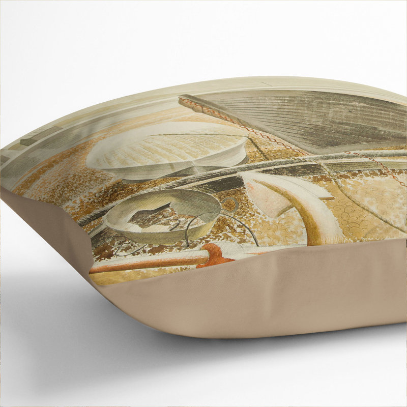 Anchor And Boats Square Throw Cushion, Stone, 55cm H x 55cm W x 20cm D