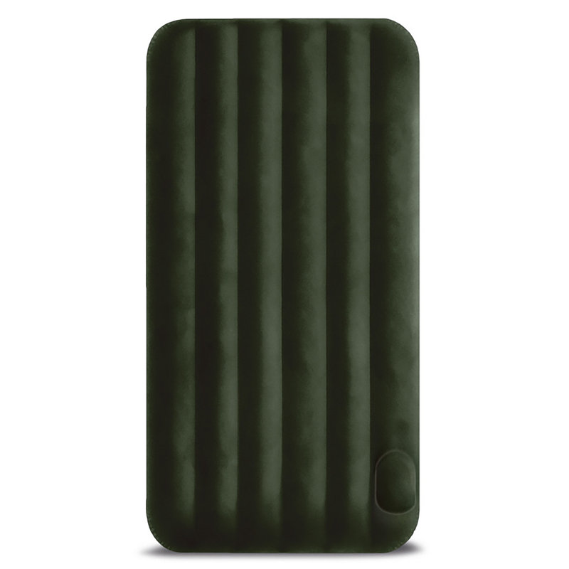 Intex: Dura-Beam: lit gonflable Downy - simple - vert, matelas gonflable de 10 po, pompe à pied intégrée, Fiber-Tech, sac de transport, intérieur-extérieur, capuchon de 300 lb, 64761E