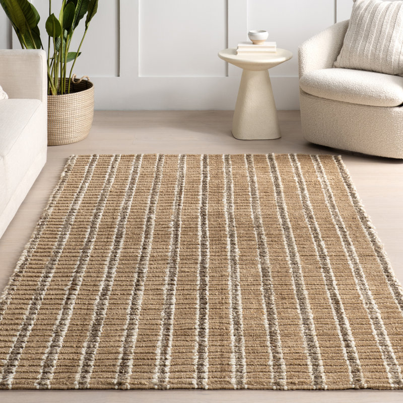 Violeta Striped Jute Area Rug, Rectangle 60" x 96"