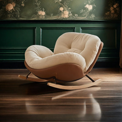 Light luxurious cream rocking chair