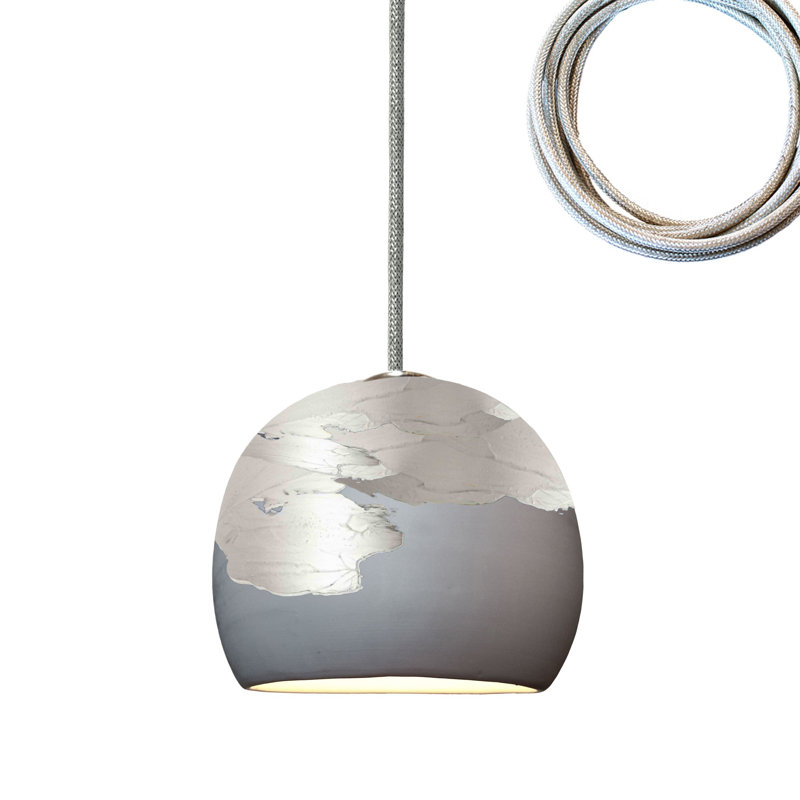 Luminaire suspendu sphère 1 lumière Ombre, Nickel, Gris mat / argent, Oui