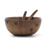 Deco Dot Wood Salad Bowl