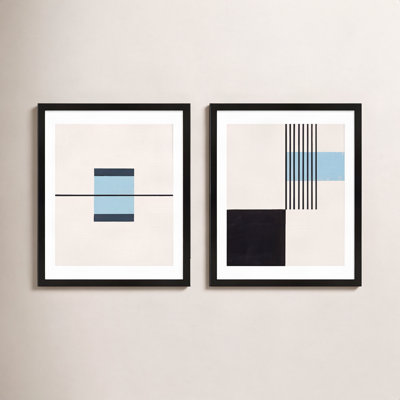 Black and Blue 2-Piece Print Set