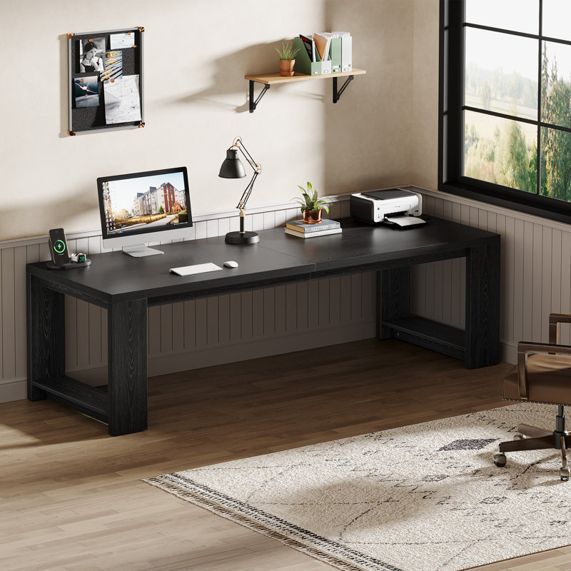 Bureau d'ordinateur 2 personnes Fredis, Noir