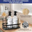 Distributeurs de savon à main et à vaisselle, ensemble de distributeur de savon de cuisine avec porte-éponge, porte-brosse et éponge Luffah, accessoires pour organisateur d'évier de comptoir-1057613738