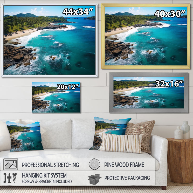 Ballico Caraibe Paradise Found II - reproduction sur toile, 24" H x 32" W, Cadre naturel flottant