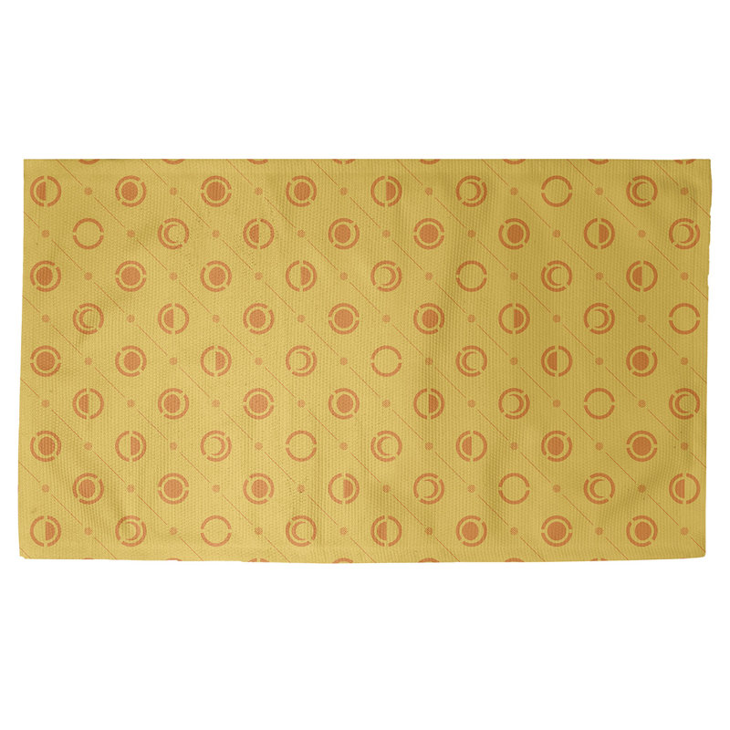 Jaune Tapis décoratif phases de lune, Rectangle 2 pi x 3 pi