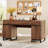  Home Office Furniture Set: 59" Executive Desk With Charging Station And Storage Cabinet, Two 72" Tall Bookcase, Modern Computer Desk And Library Shelf For Work Study-122933758-128721377