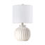 Lampe de table 18 po en céramique ivoire avec abat-jour tambour