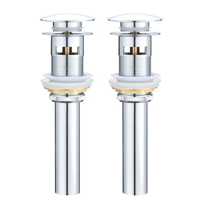 Bathroom Sink Pop Up Drain With Overflow,Stainless Steel,Two Pieces