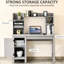Bureau d'ordinateur avec armoire, gris - Stable et pratique pour un bureau à domicile productif, armoire de rangement