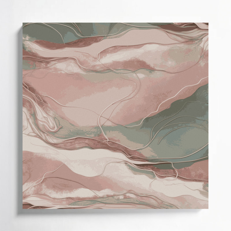 «Abstract Landscape 91», art mural sur toile brune, H 32 po x l 32 po