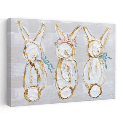 Bunny Trio - Lapins de Pâques contemporains, art