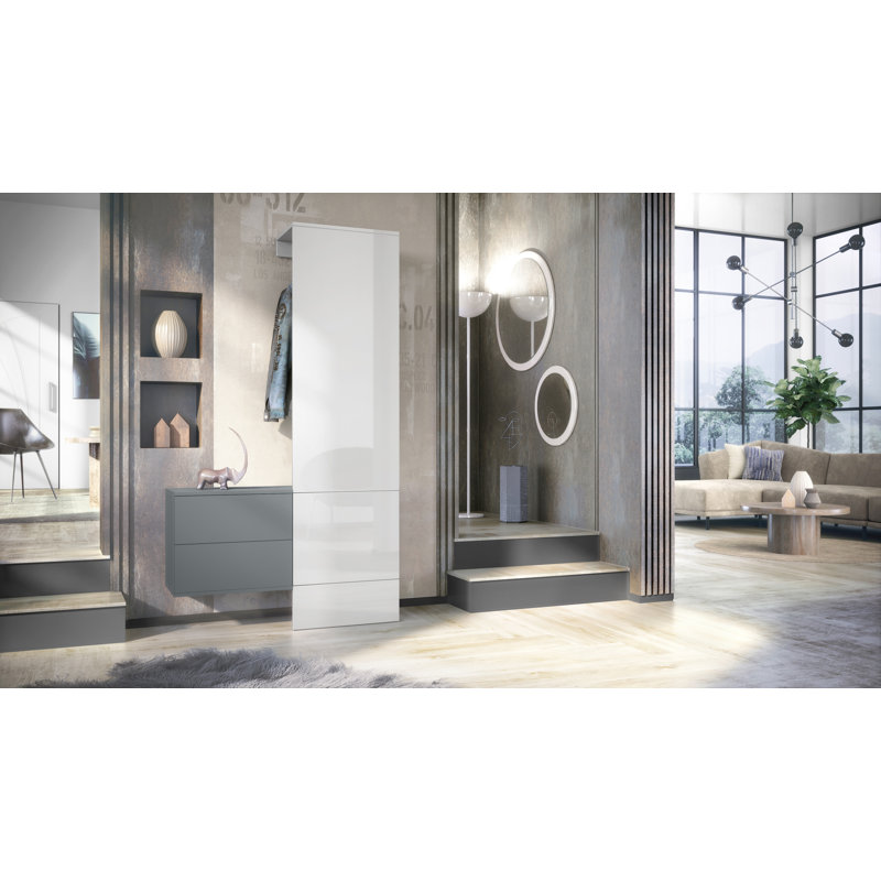 Chappa Hall Tree 105cm Wide, High-gloss white