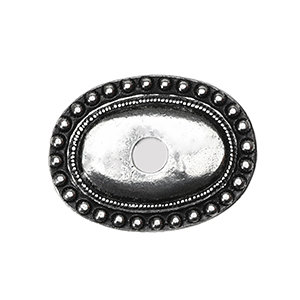 Beaded small oval escutcheon in Gilded Mercury