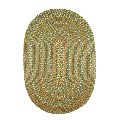 Tapis intérieur / extérieur vert tressé à la main Jopling