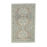 Berklin Hand Knotted Wool Area Rug in Gray