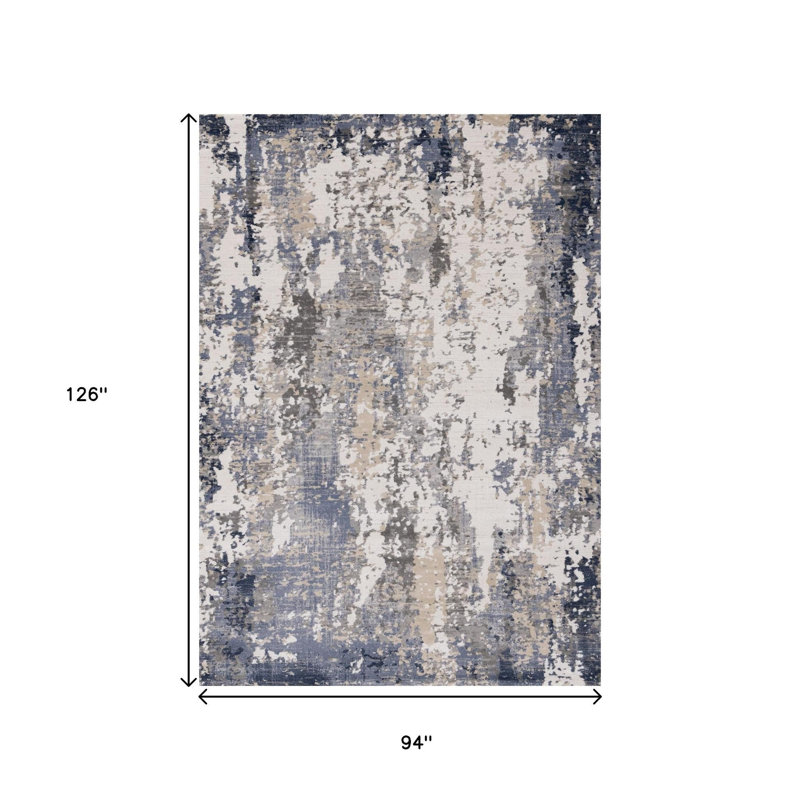 Tapis abstrait beige et gris 8 pi x 11 pi