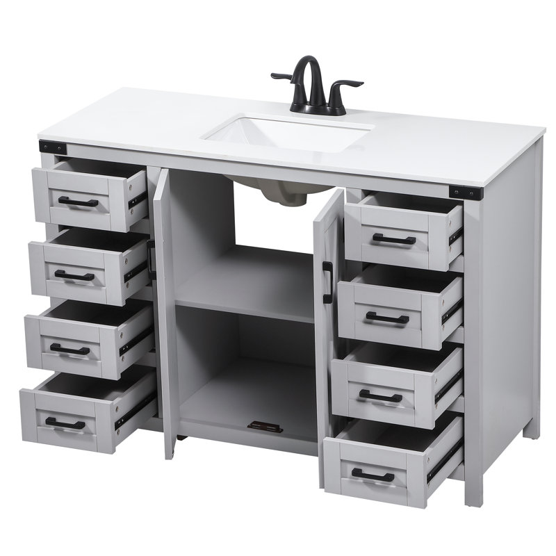 Ensemble de meuble-lavabo simple 48 po Slayton, gris