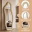 2-in-1 Artsy Wavy Velvet Full Length Dressing Mirror with U-Shaped Stand, Freestanding & Wall-Mounted Fluffy Asymmetrical Floor Mirror, Black, Gold & White-2080905444-2080905447