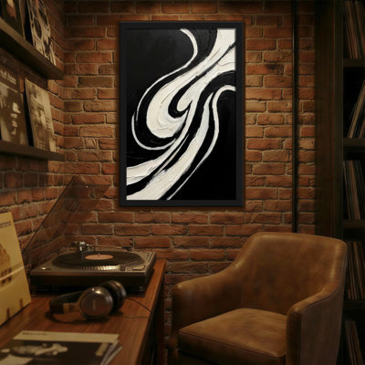 Abstract Black And White Abstract Swirl Pattern