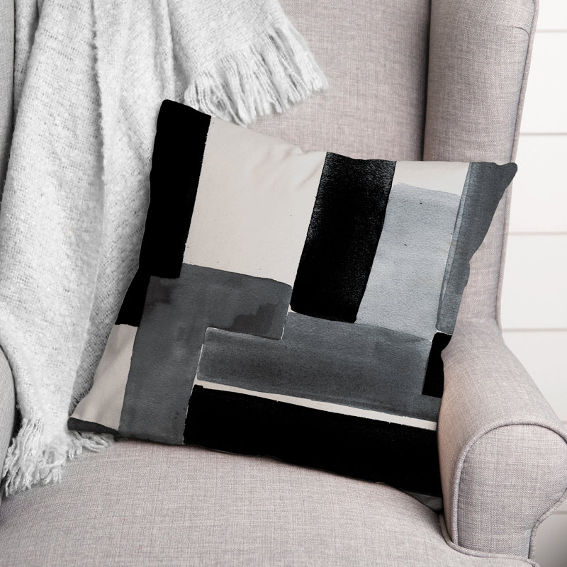 Outdoor Square Pillow Cover & Insert, Black