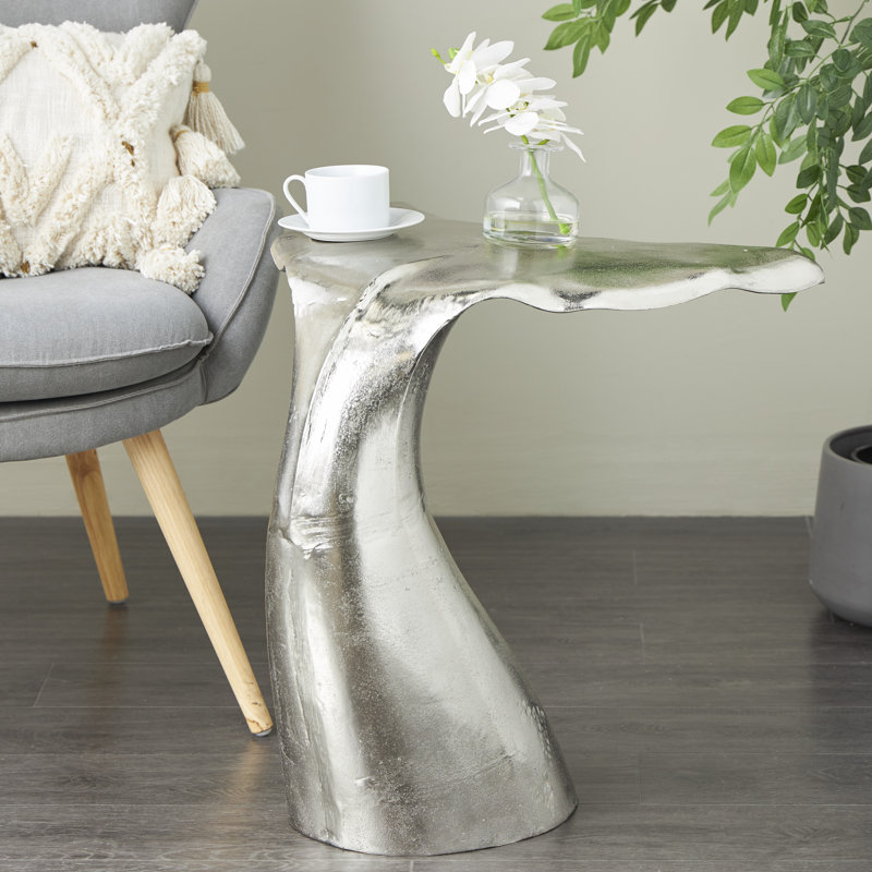 Table d'appoint latérale en baleine, Argent
