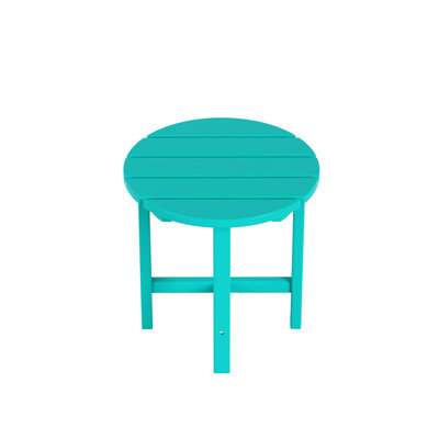 Round Adirondack Side Table - Weatherproof Outdoor End Table for Pool, Porch & Backyard