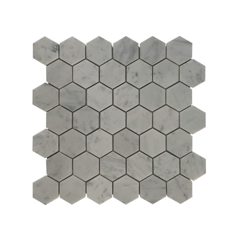 Bianco Carrara 2" x 2" Marble Honeycomb Mosaic Wall Tile