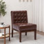 Chaise d'appoint chic avec revêtement en bois d'hévéa et structure en bois d'hévéa brun foncé moderne