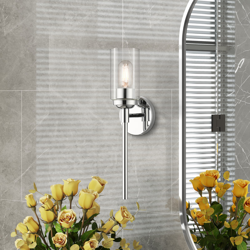 Carminella Steel Armed Sconce, Polished Chrome