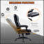 Fauteuil de bureau à haut dossier avec massage à 6 points de vibration, 5 modes, fauteuil de direction, pivot en similicuir