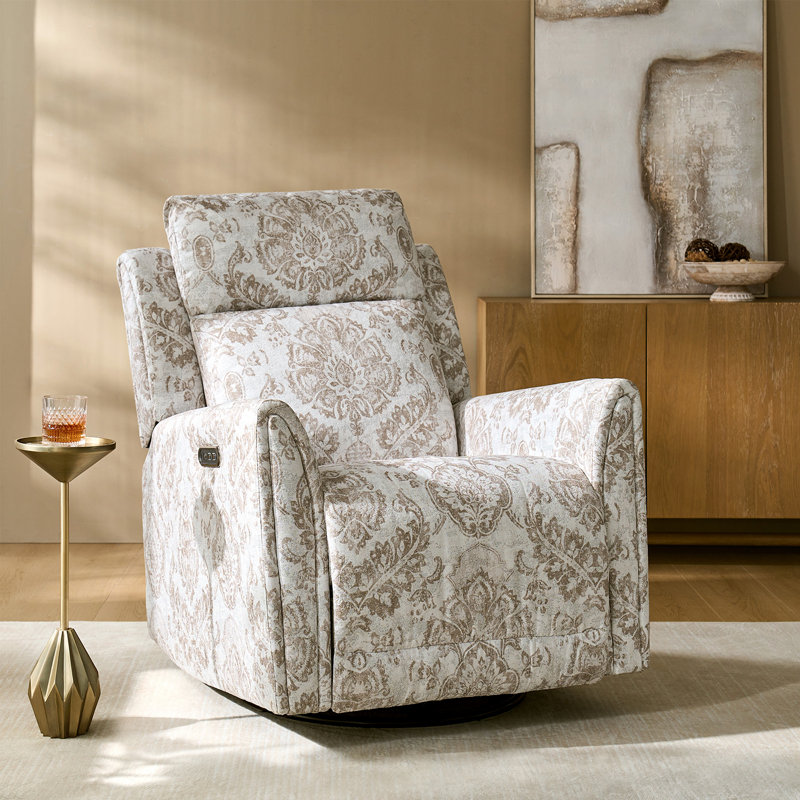 Fauteuil inclinable électrique pivotant et berçant 32 po Thorndike, Beige