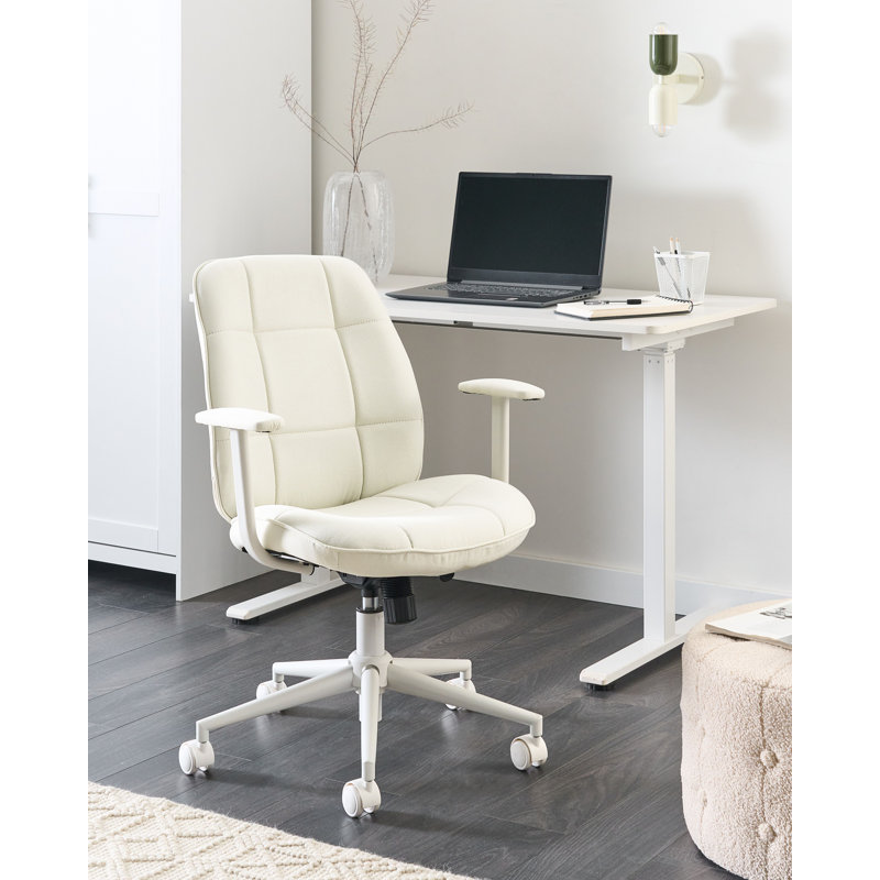 Office Chair Swivel Fabric, Beige