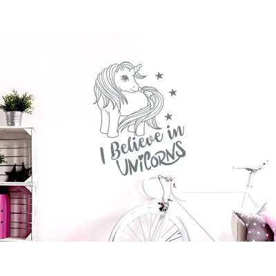 Adhésif décoratif «I Believe in Unicorns» pour chambre d'enfants